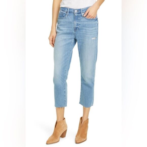 FRAME Denim Le Beau Cropped Jeans High Rise Size 27 - Picture 1 of 5